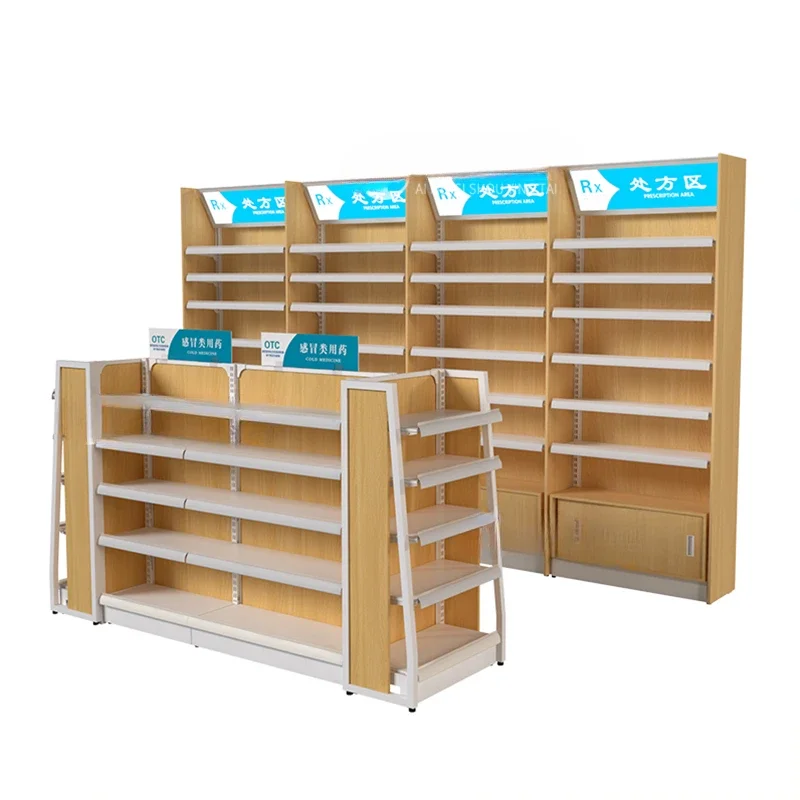 

Pharmacy shelf display rack Glass prescription medicine cabinet Large pharmacy medicie Western medicin cabinet Clinic medicines