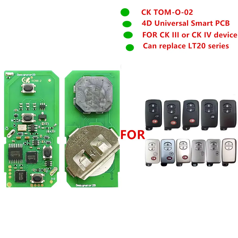 

NEW! CK TOM Series TOM-O-02 Universal 4D Smart PCB Remote Circuit Board Support Regenerate Support for Toyota Lexus Subaru