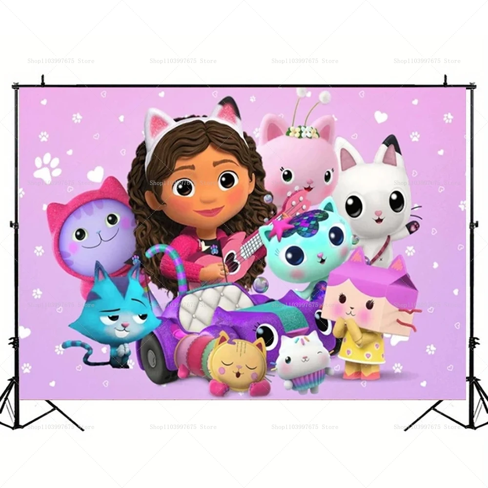 غابي دمية حفلة خلفية الاطفال حفلة عيد ميلاد الديكور التصوير خلفية استحمام الطفل صورة راية كشك الدعائم #4