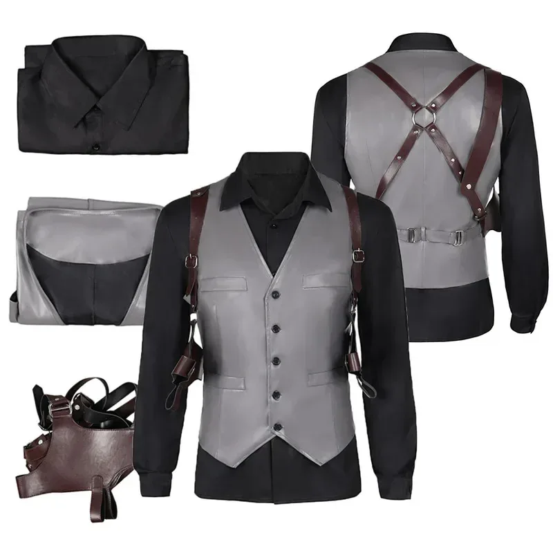 

Resident Wesker Cosplay Costume Adult Men Male Fantasia Shirt Vest Back Strap Outfits Halloween Carnival Party Suit
