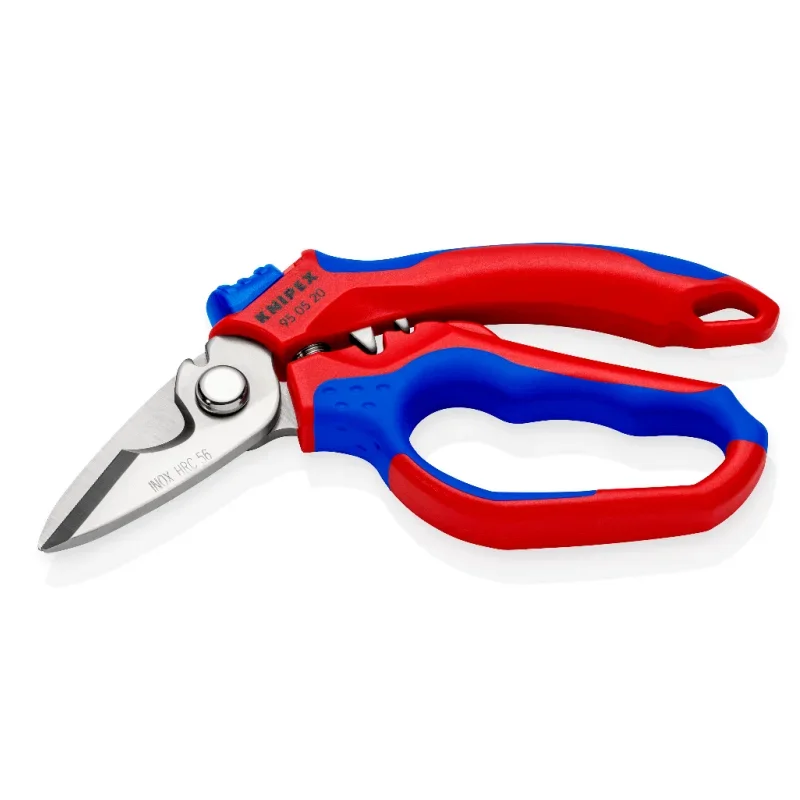 KNIPEX 95 05 20 SB 45 Degree Angle Electrician Scissors with Opening Spring Cutting Edges Shears Knipex Hand Tools 950520SB