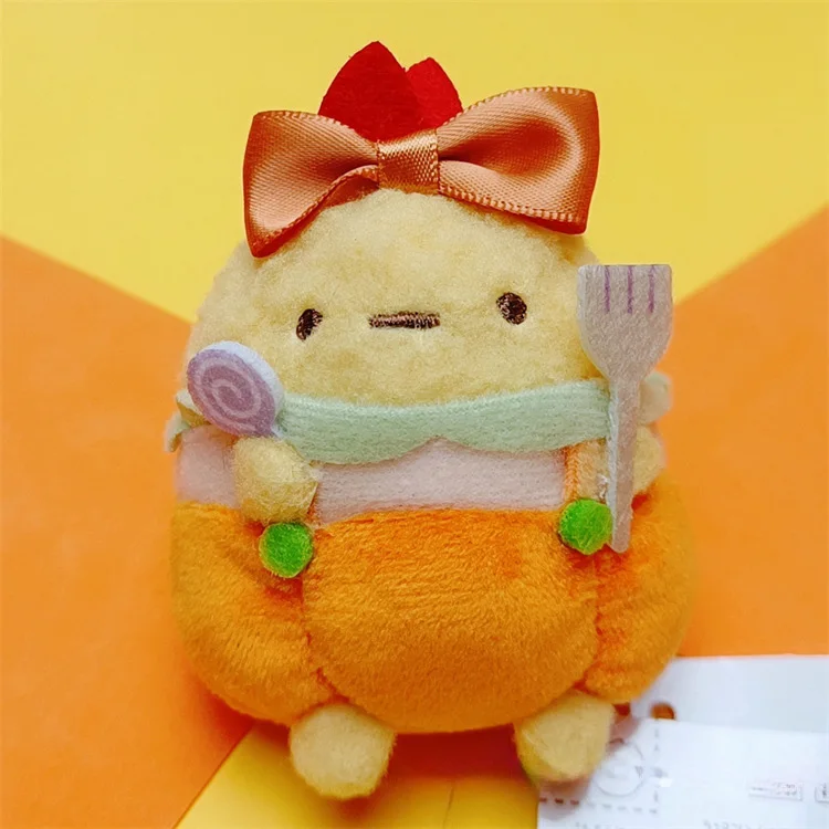 Kawaii Mini Corner Creatures Halloween Turn Into Pumpkin Ghost Shrimp Stuffed Plush Toy Pendant Keychain Gift