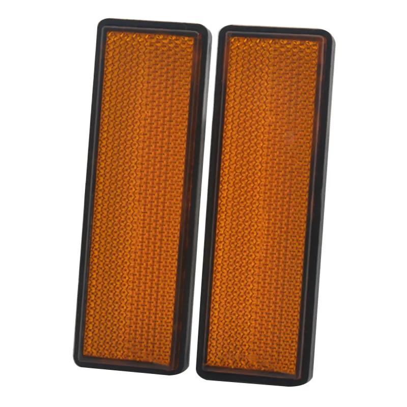 2pcs Plastic Motorcycle Reflectors Safety Warning Rectangle 96*30mm Amber Universal For Ducati ATV Bike Dirt Bike Car Trailer