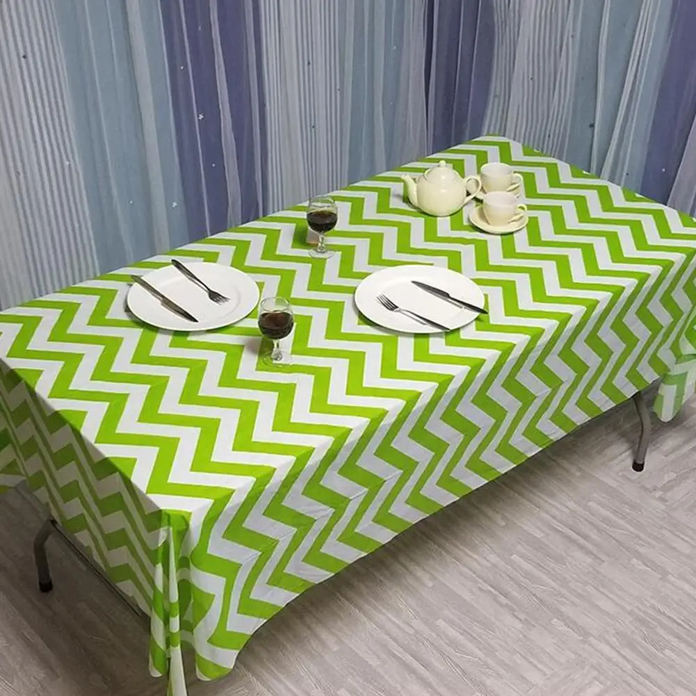 137*274cm Disposable Tablecloth Rectangular Stripe Dining Cloth Dust Proof Rectangular Tablecloth For Dining Tables Desks Home