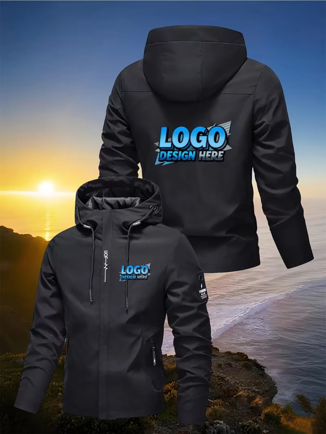 Men's Premium Hooded Jacket, New Autumn-Winter Model, Customizable with Any Logo. Casual Business Coat, Versatile Top.