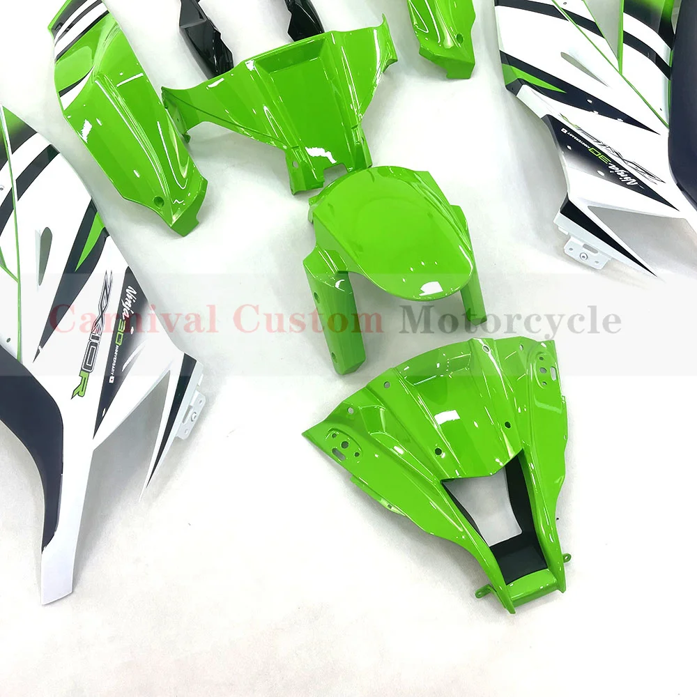 Cocok untuk Kawasaki Ninja ZX10R ZX-10R 2011-2015 12 13 14 cetakan injeksi ABS kualitas tinggi Kit Fairing putih hijau