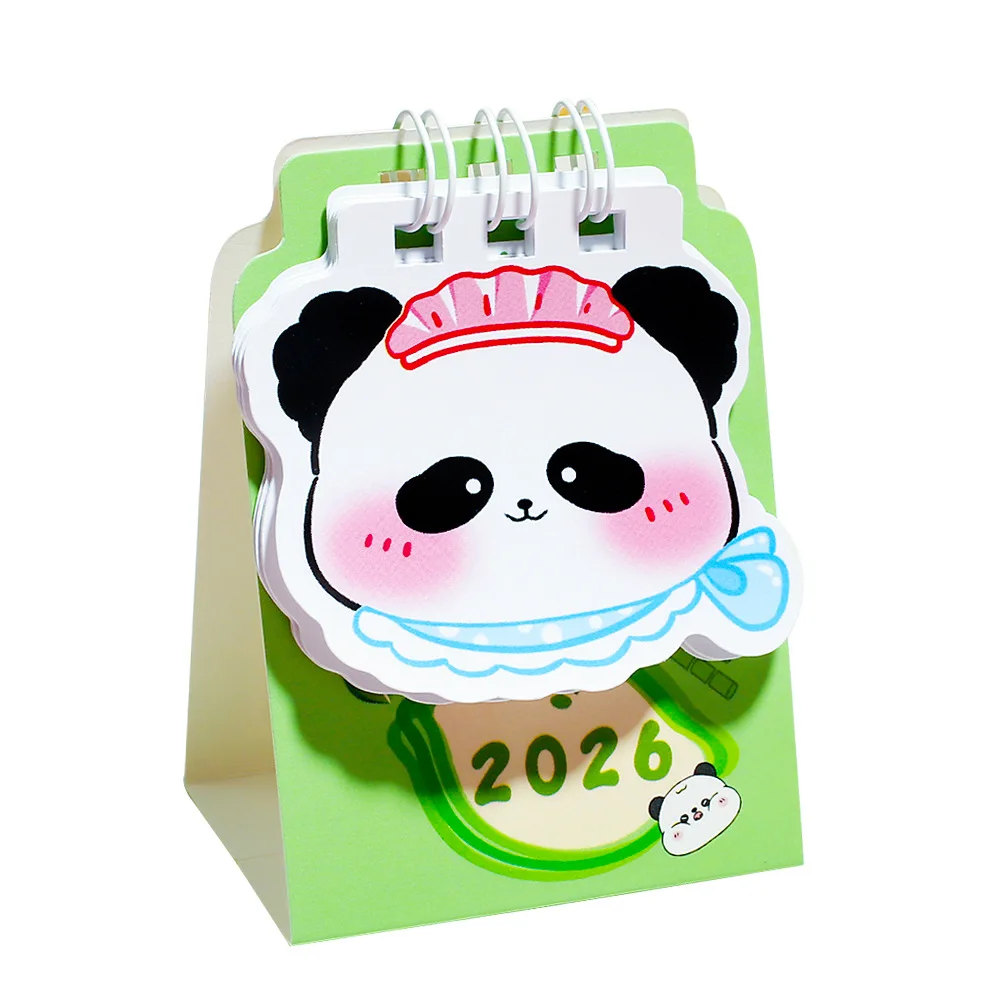 2026 Mini Cute Red Panda  Desk Calendar Compact and Portable Creative Desktop Ornaments Mark Notes Small Calendar Gift  Lovely