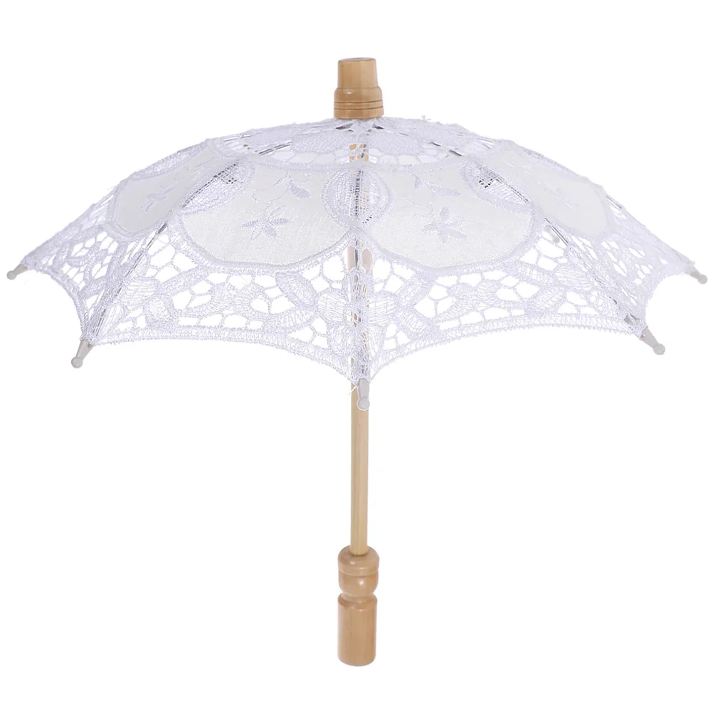 

Lace Umbrella Decorative Bride Photo Prop Wedding Bridal Umbrella Embroidery Parasol Lightweight Durable Portable Stage Tea