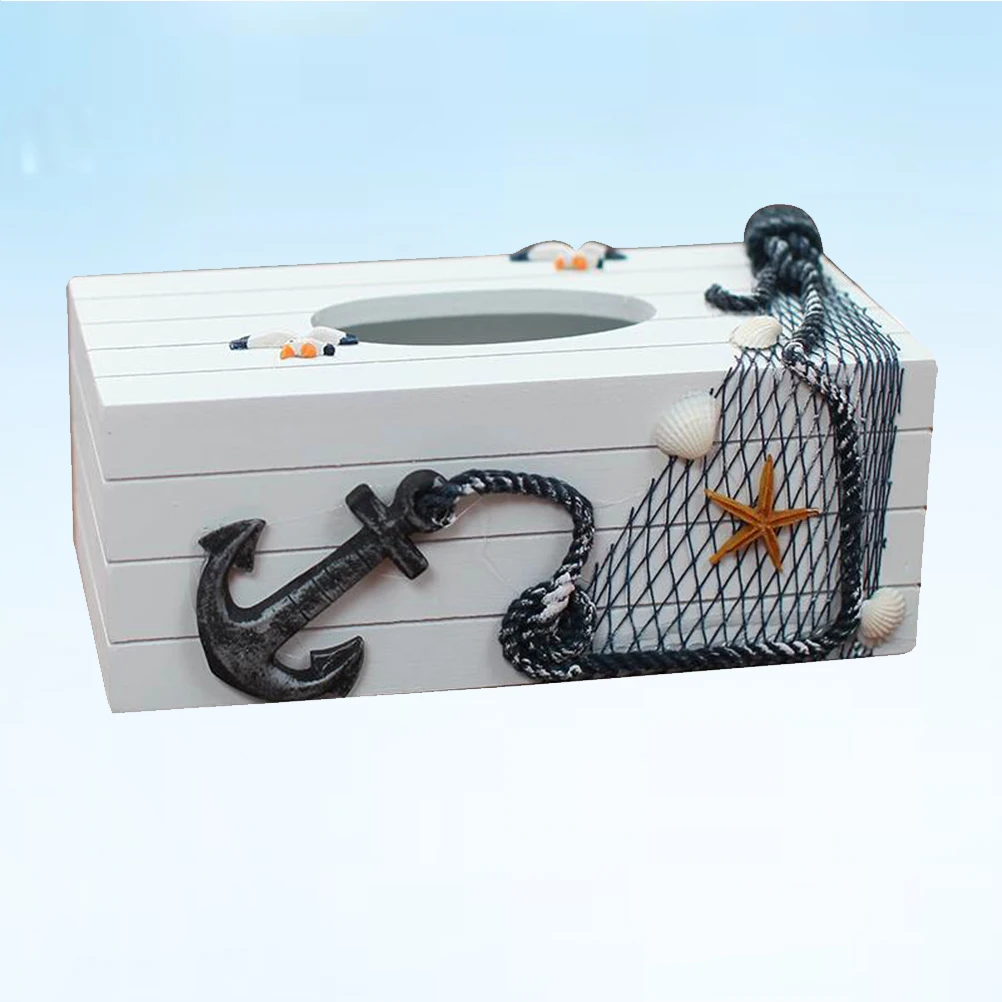 

1pc Wooden Tissue Box Mediterranean Style Storage Organizer For Home Office Hotel Desktop Use Tissue Holder Container Case