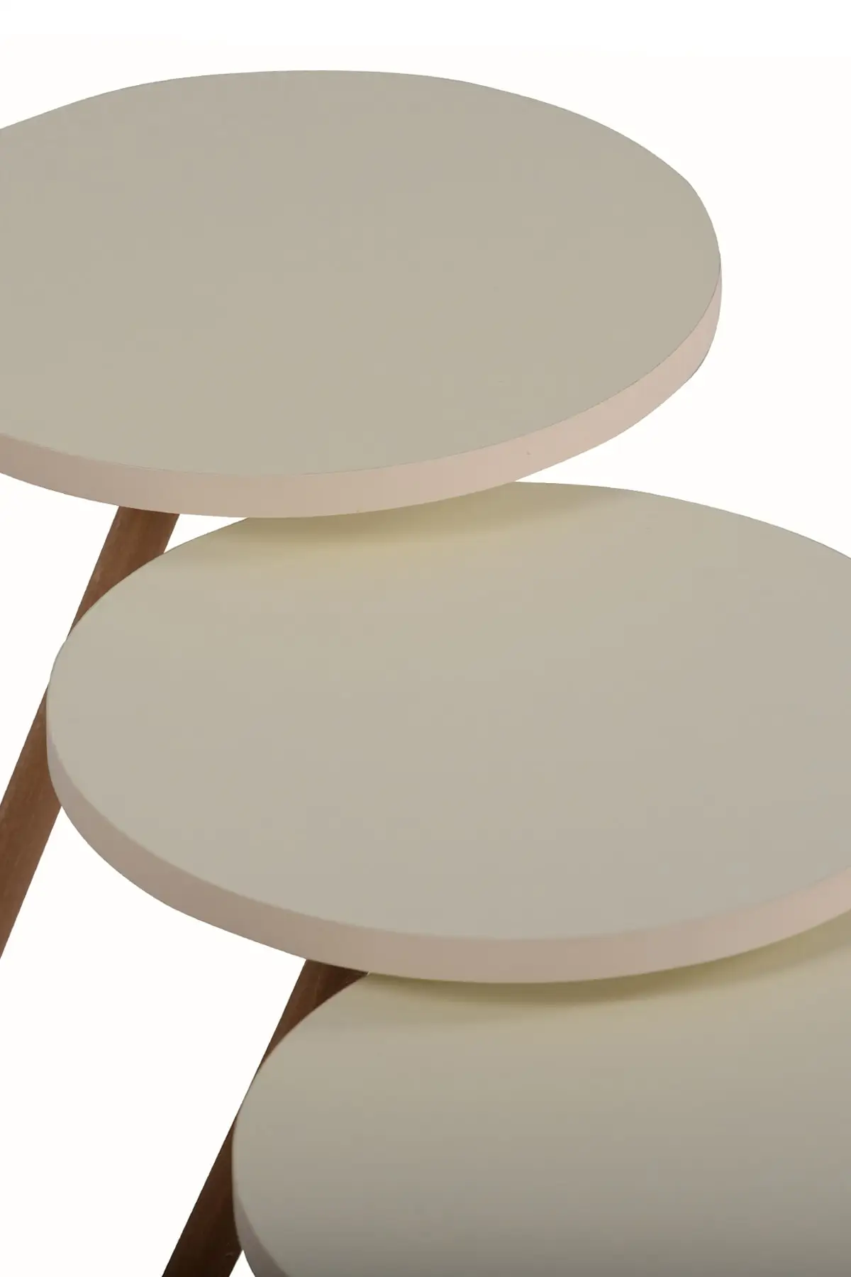 Holz Sockel Runde Design Creme Triple Zigon Kaffee Tisch