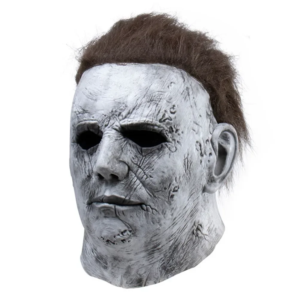 Halloween Michael Myers Maske Gruseliger Killer Vollkopfmaske Gruselige Brandnarbe Latex F – Detail 5