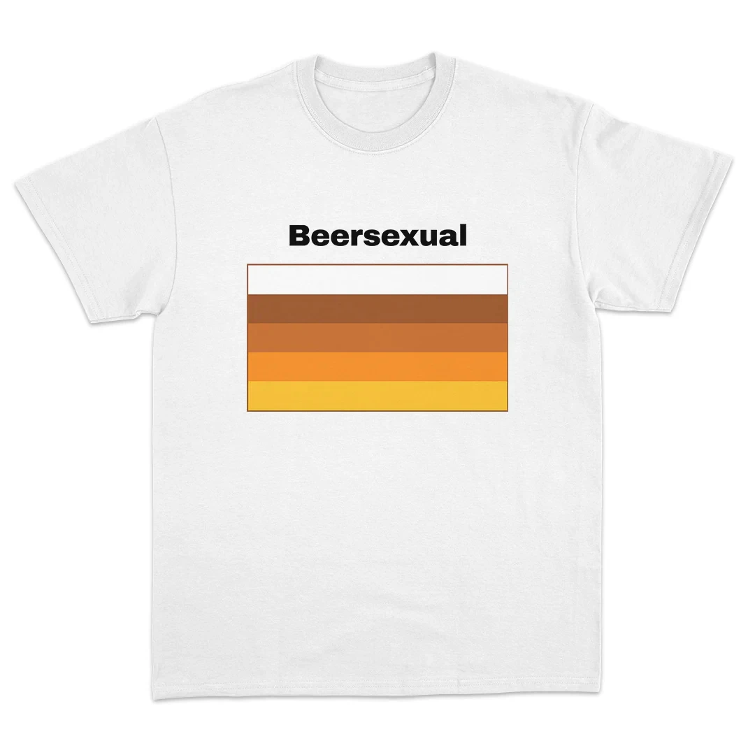 Beersexual Flag T-Shirt Men Women Funny Beer Lover Gift Short Sleeve Graphic Tee Hip Hop Streetwear Casual Summer Top 2026 New