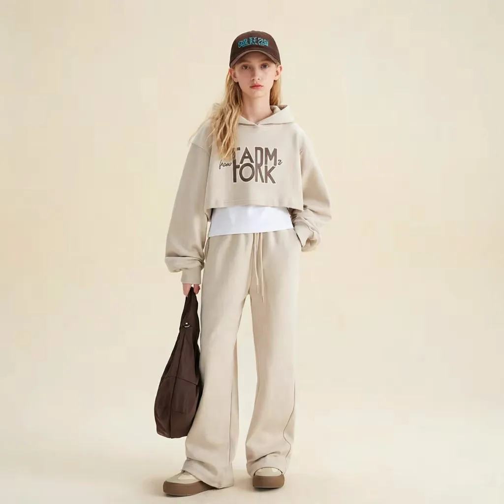 

Свитшот с надписью Alphabet для девочек + футболка + спортивные брюки, комплект для тренировок, школьный спортивный костюм из 3 предметов, детский спортивный костюм для бега, 5-16 лет