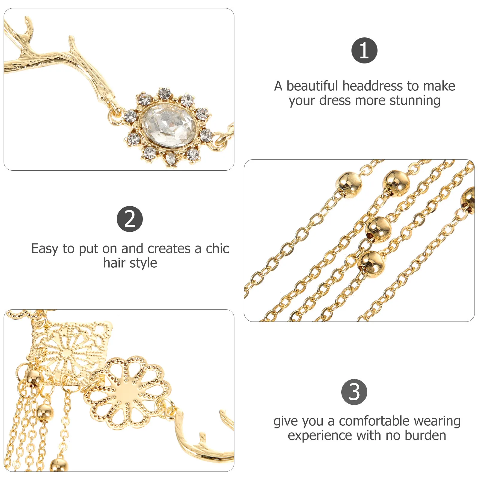 

Golden Bohemia Tassel Head Chain Hair Jewelry Headpiece for Women Wedding Birthday Celebration Head Chain Hair Jewelry