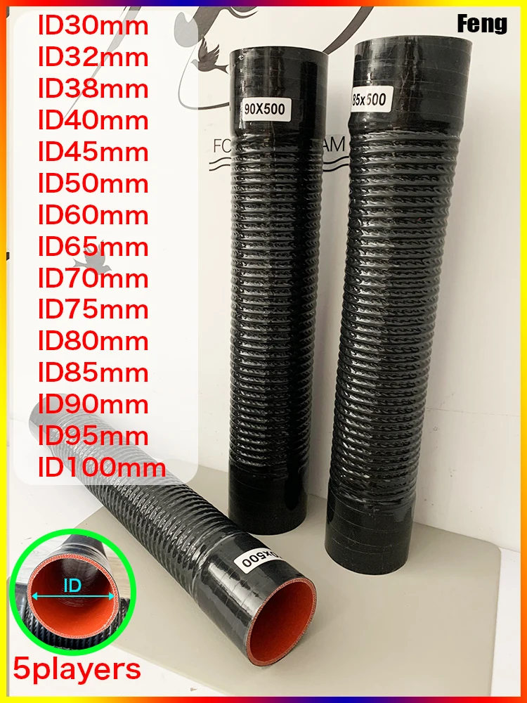 Universal Length 500mm Silicone Flexible Hose and 2Clamps ID30-1000mm  Air Intake Pipe Radiator Tube High Pressure Temperature R