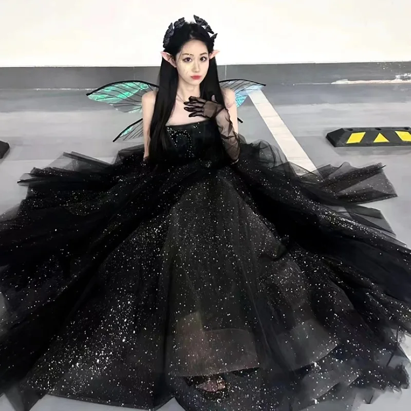

Black Mitzvah Annual Meeting Youth Graduation Evening Dress Light Luxury Niche High-end Banquet Graduation Host Premium Sense