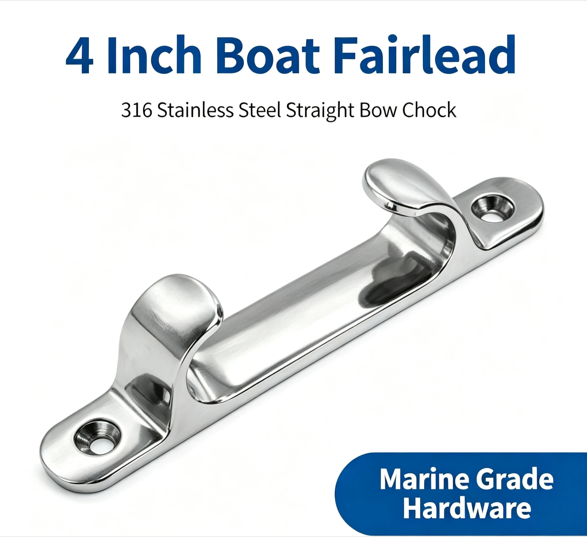 4 Inch Dock Deck Cleat Line Rope Boat Yacht Marine Hardware Fitting Stainless Steel Mirror Polished Smooth to Touch Sliver 1 Pcs