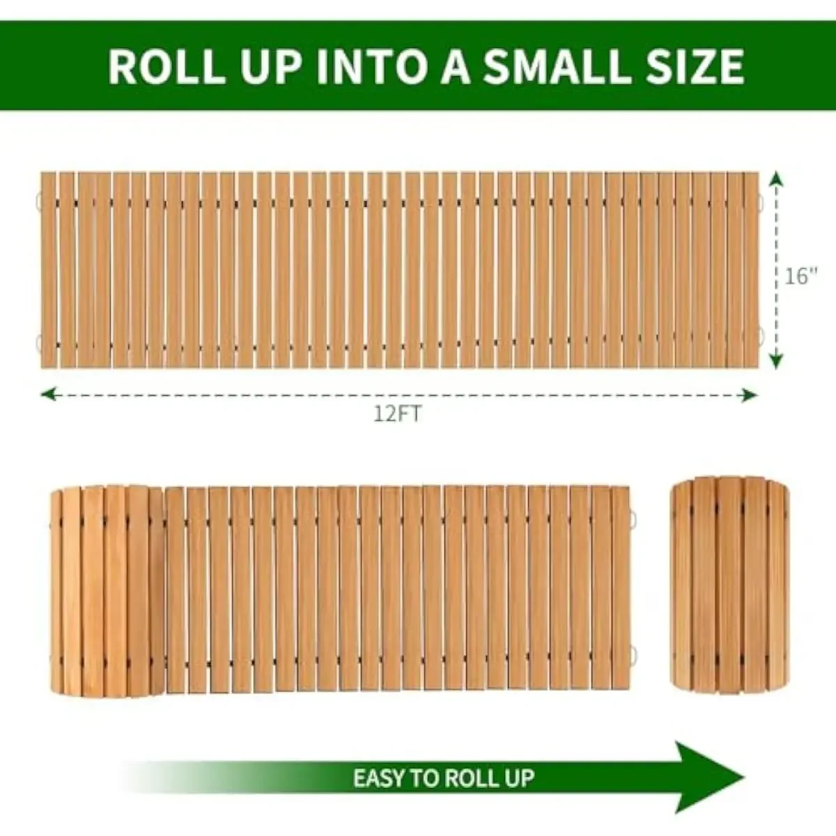 Natural Cedar Wood Roll-Up Pathway for Outdoor Use – Flexible Rustic Walkway with Textured Anti-Slip Surface Ideal for Grass Mud