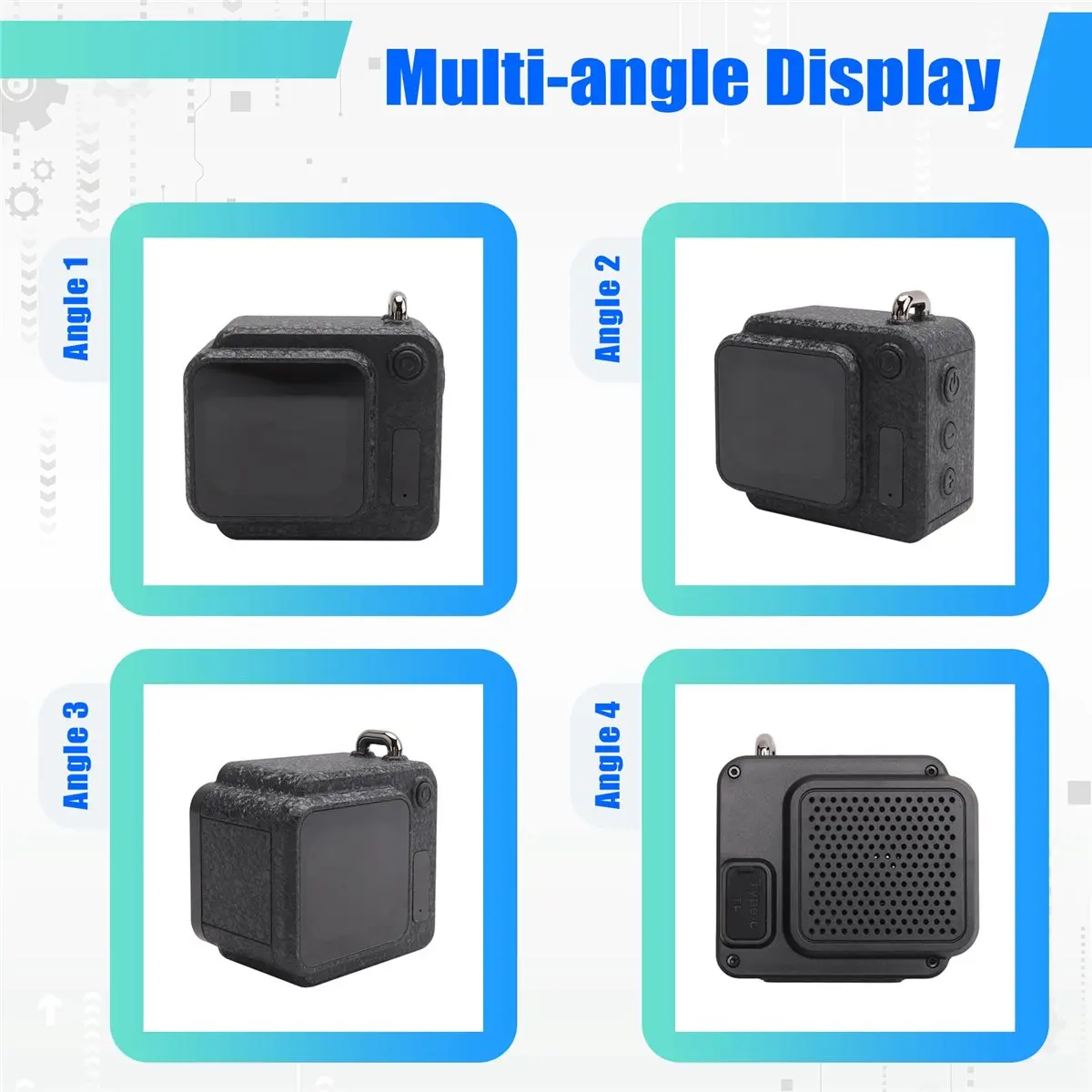 popop Smart Touch Screen Mini Speaker Wireless Stereo Outdoor Pocket Speaker Bluetooth Mini Desktop Speaker