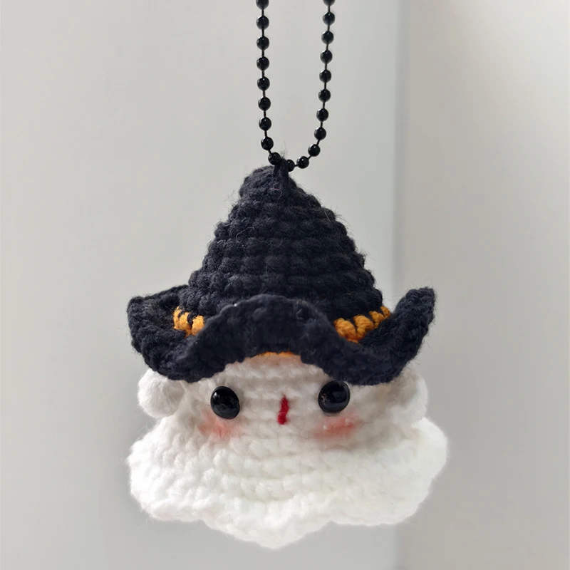 Cartoon Cute Little Ghost Dolls Hand Woven Pendant Keychain Novelty Creative Car Keychain Backpack Decoration Accessories Gifts