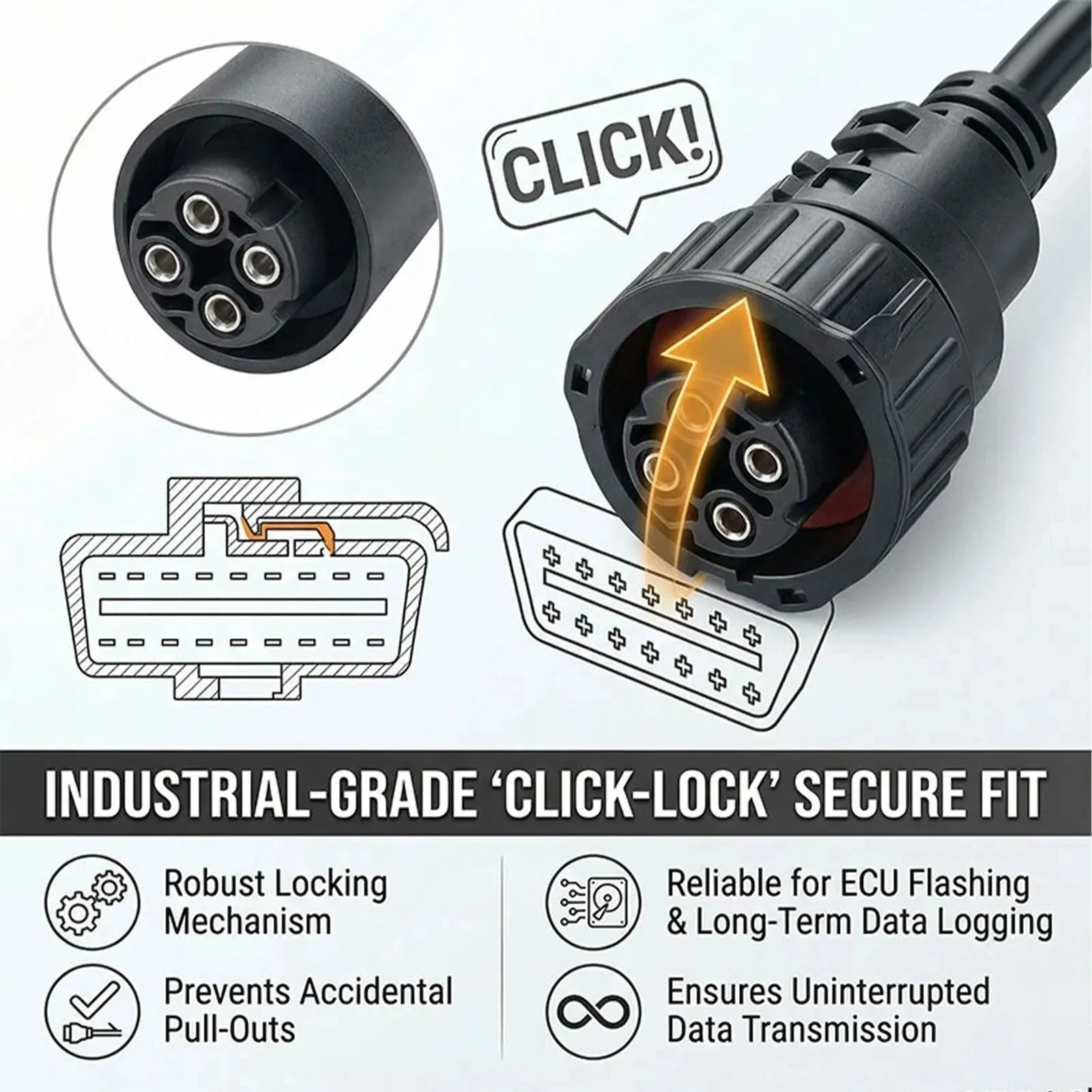 OBD2-Diagnosekabel für Scania 4-Pin auf OBD2 16-Pin Industrie-/Marine-Motordiagnosekabel 4-Pin für Scania-Motoranschluss – Detail 4
