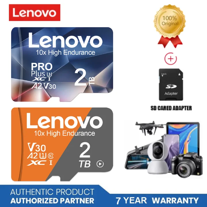 Lenovo-tarjeta De Memoria Micro TF para cámara Nintendo Switch, 2TB, 1TB, Class10, A2, SD, 128GB, 256GB, 512GB