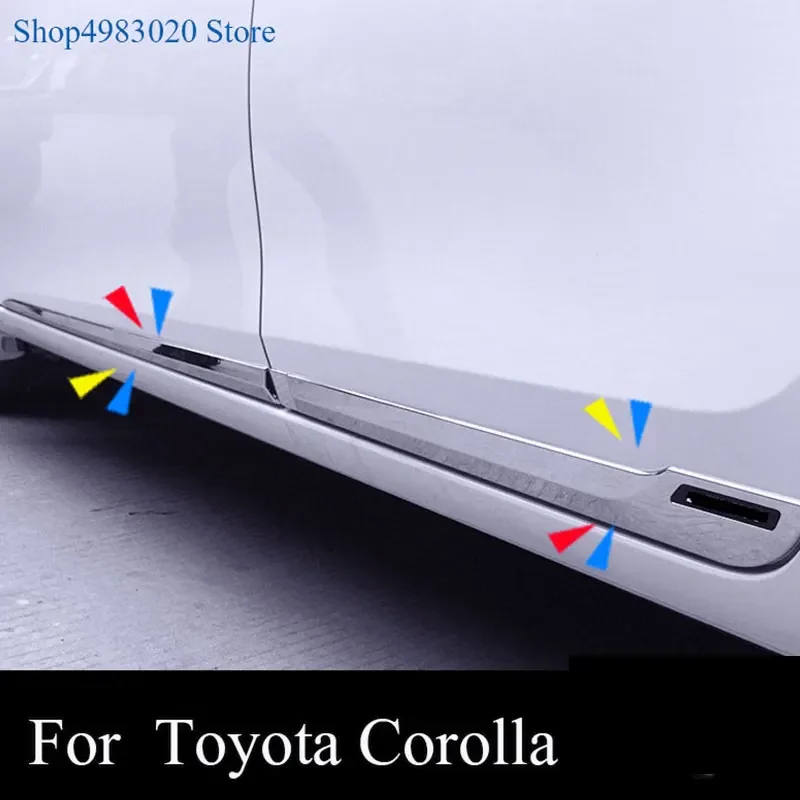 For Toyota Corolla Altis 2014 2015 2016 car stainless steel/ABS Chrome Side Door Body trim stick Strip lamp panel Molding 4pcs