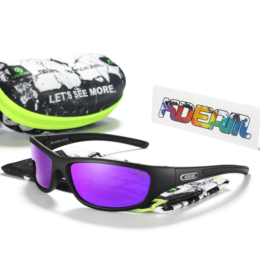 Kdeam fishing performance herren sonnenbrille polarisiert tr90 material markenlogo fahrrad brille mit reiß verschluss koffer kd0701 – Detail 27
