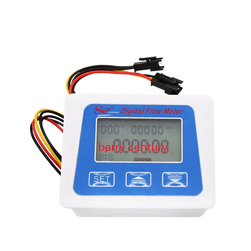 Digital Water Flow Sensor Meter Tester Flowmeter Totameter Temperature Time Record With G1/2 Flow Sensor