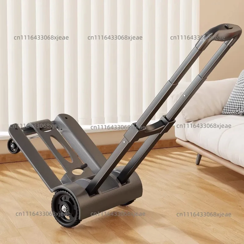 Foldable hand trolley, portable and load-bearing, ideal for shopping, parcel and luggage transport