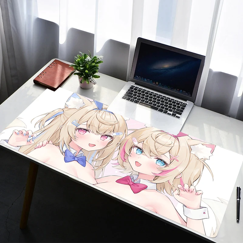 

Mouse Pad Gaming Mousepad Rubber Desk Mat Hololive Mococo Fuwawa Abyssgard Non-slip Laptop Gamer Desk Accessories Keyboard Pad