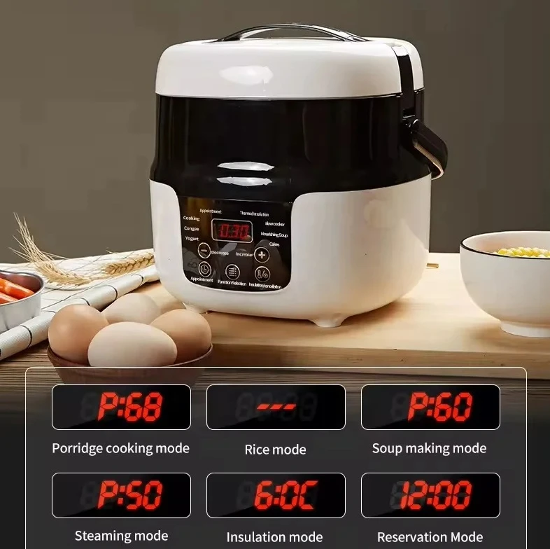 

12v 24v Stainless Steel Inner Pot Portable Multicooker for Soup and Porridge for Truck Lunch Box Car Rice Cooker