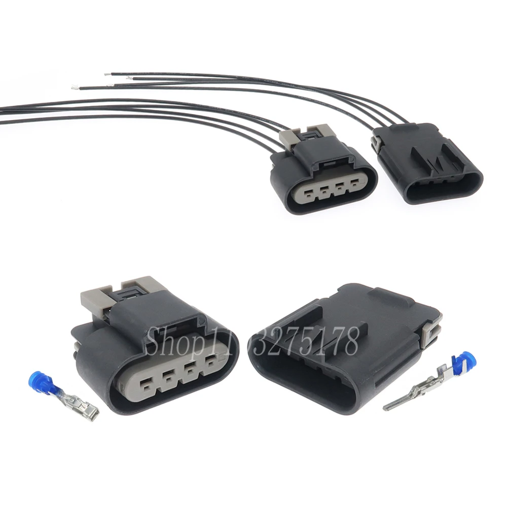 1 Set 4 Pin 15326633 15326631 Waterproof Connector Car Gasoline Pumps Electronic Fuel Pump Wire Cable Socket for Buick