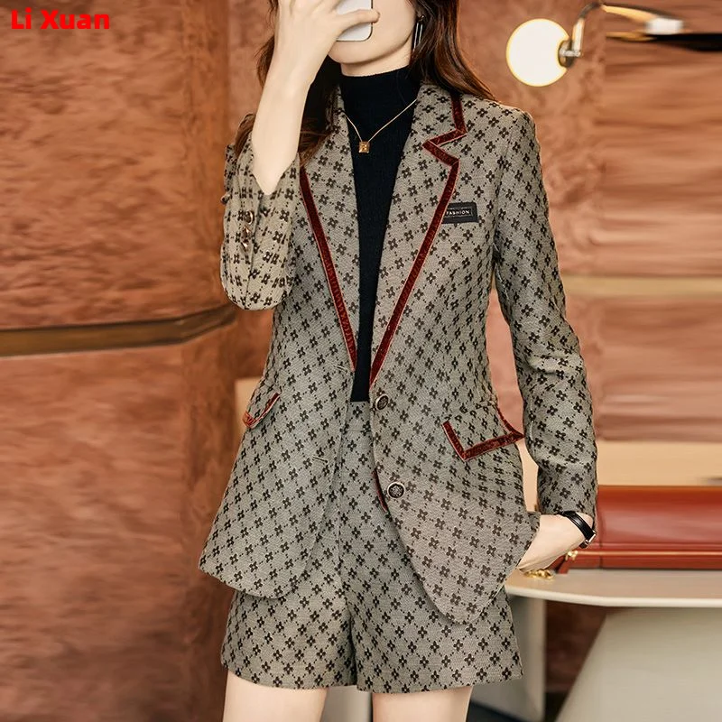 2024 Autumn High Quality Ladies  Blazer Sets  Pants Jacket  Khaki Korean Fashionable Women Suits Work Wear Office spring Casual