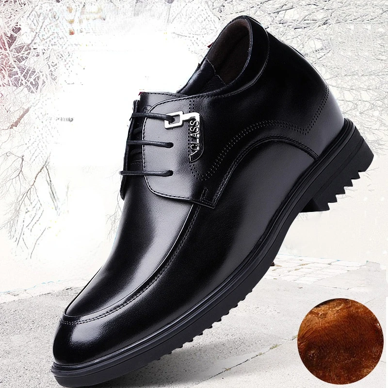 Height Increasing Shoes for Men's Leather Casual Shoes Comfortable Breathable Men Increased 10cm Wedding Elevator Shoes