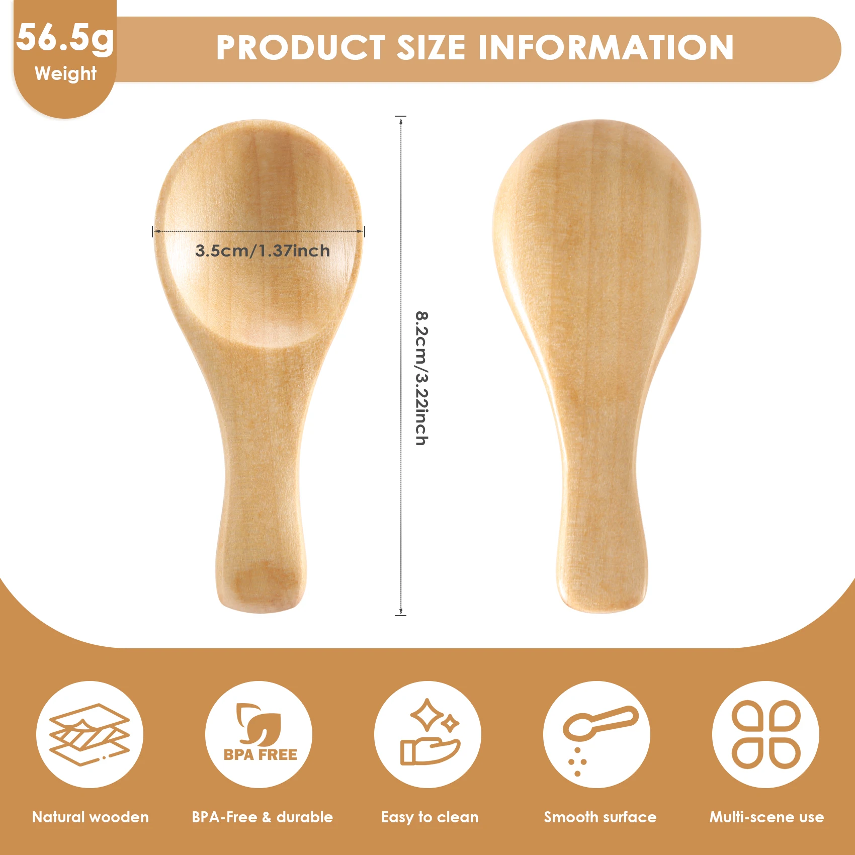 NEW HOT In Stock-Short Handle 10 Packets Of Small Wooden Spoon, Perfect For Small Jars Of Jam, Spices, Condiments, Seasonings, S