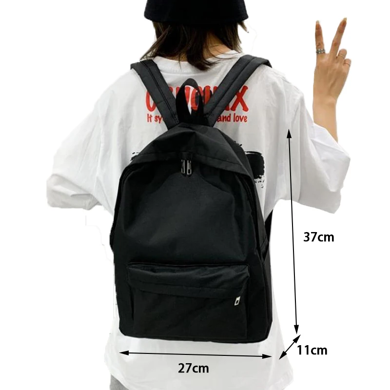 Mochila de nylon versátil para estudante escolar, bolsa de viagem, preto e branco, grande capacidade, bolsa para computador