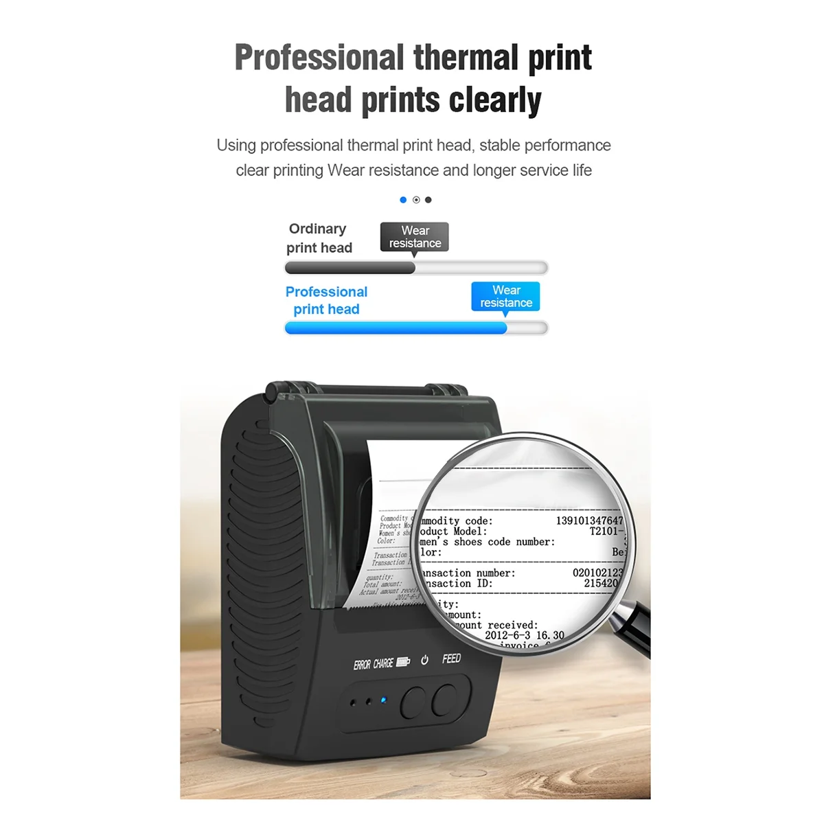Portable Thermal Label Printer 58mm Bluetooth Handheld Wireless Mini Sticker Printer for Home Office Use-EU Plug
