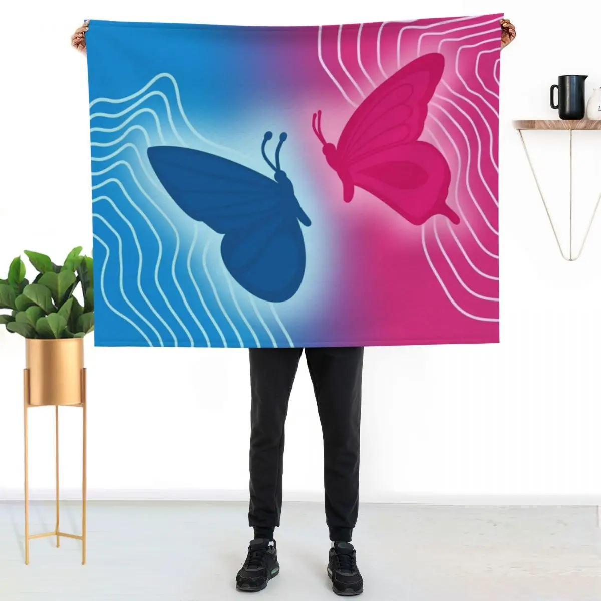 Hades and Persephone Butterflies Throw Blanket Flannel Fabric Camping For Baby Extra Large Throw for winter Bed linens Blankets