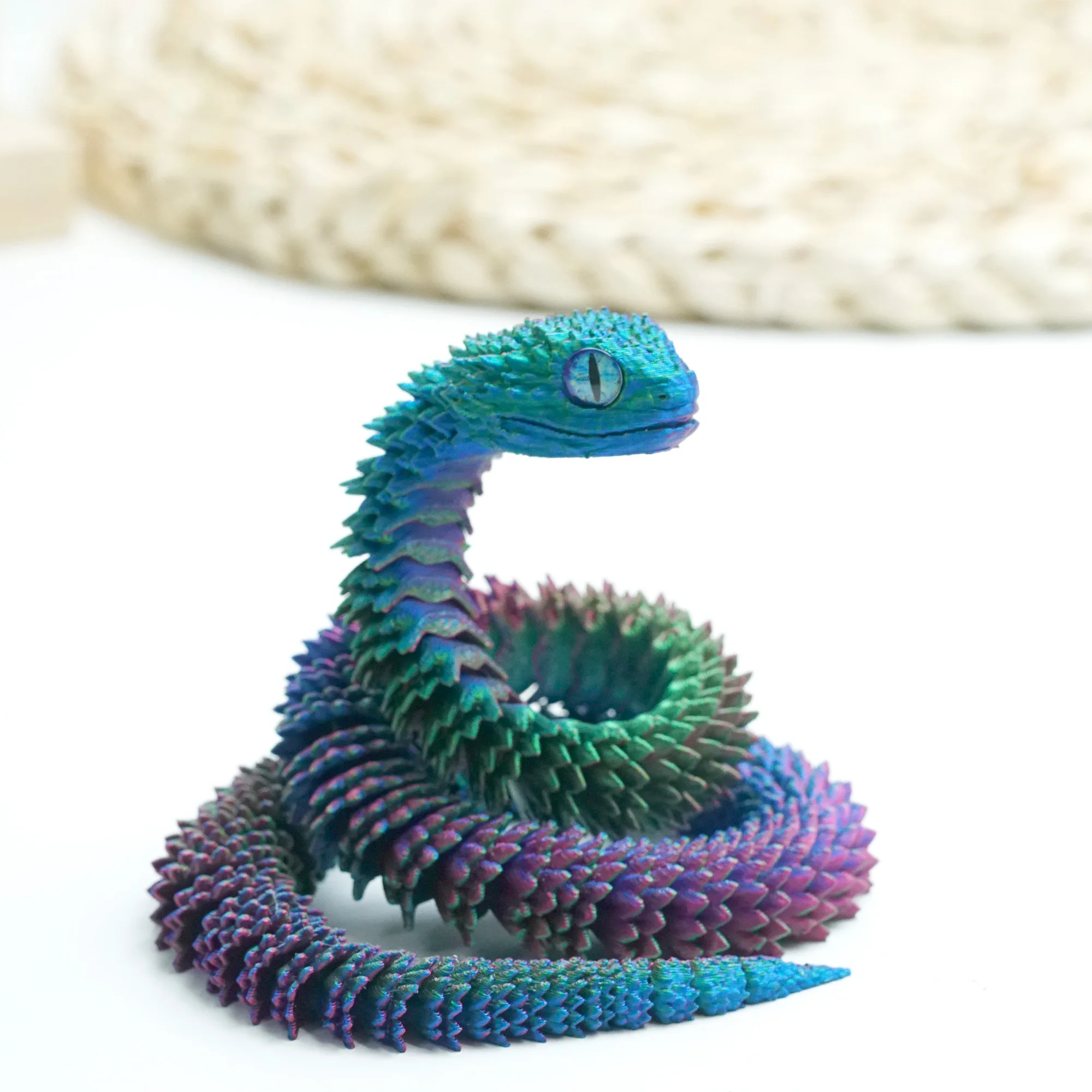 3D printed snake,articulated snake models,flexible joint animal model figurines gifts, stress relief, fidget restlessness