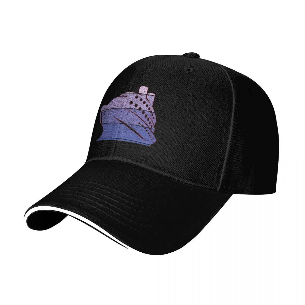 Retro Cruise Ship Purple Baseball Cap Casual Daily Wear Quick Dry Performance Cotton Twill Breathable