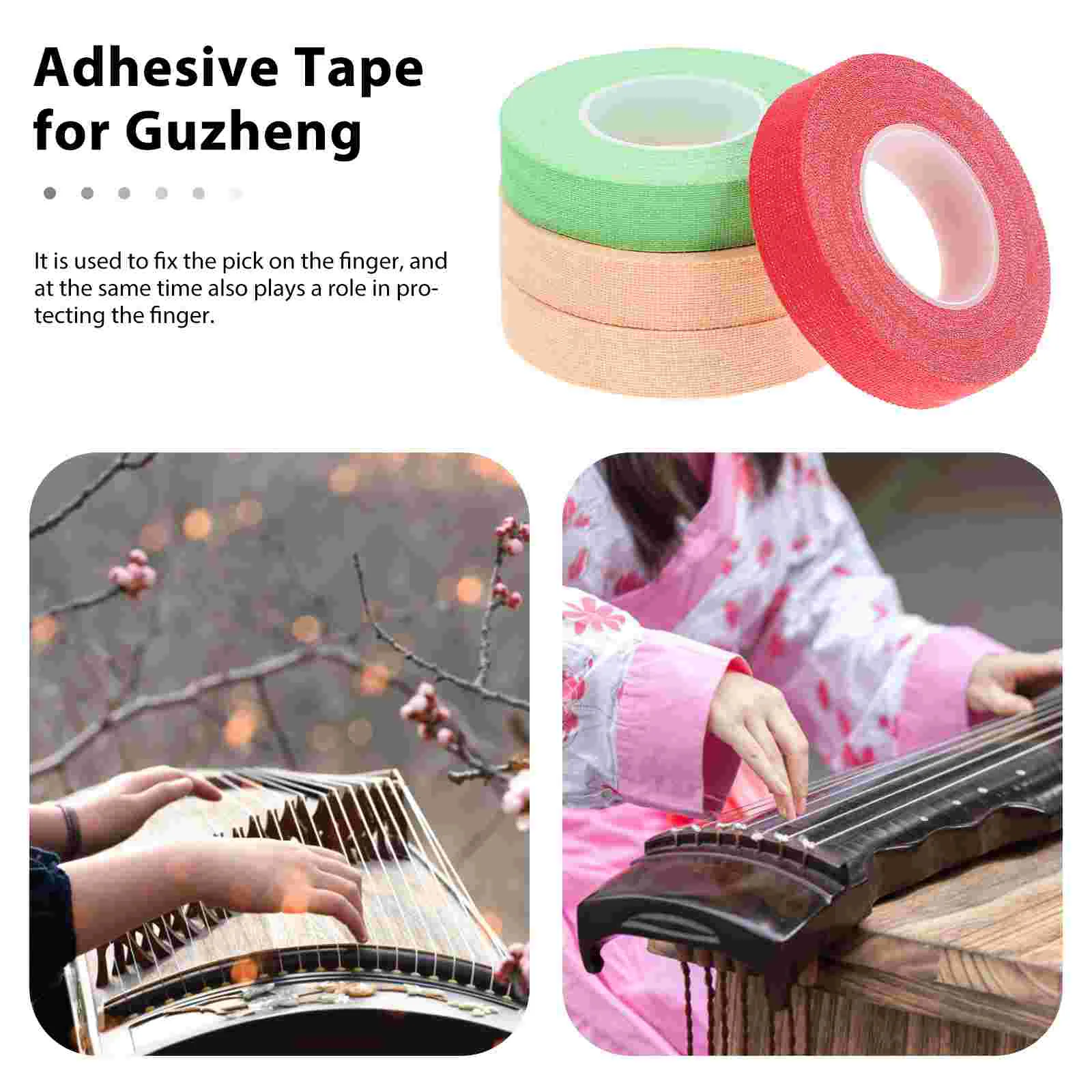 4 Pcs Tape Instruments Breathable Tapes Finger for Pipa Adhesive Cotton Protective Comfortable Wearing Playing Stringed