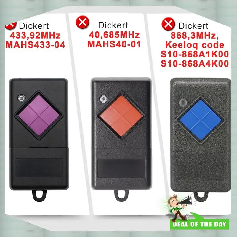

24-часовая доставка, комплект из 2 пультов дистанционного управления для гаражных ворот для Dickert S10-868A4L00-868,3 МГц AM ручной передатчик для S10-868A1L00