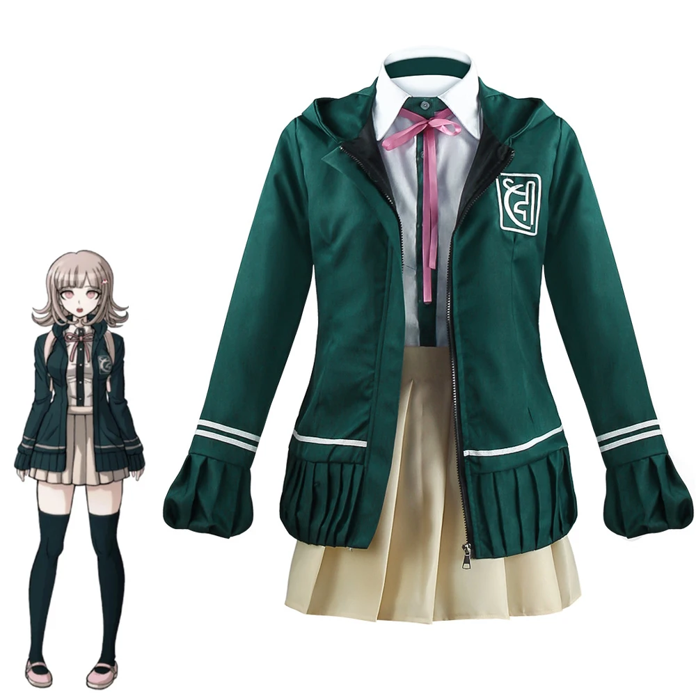 Anime Danganronpa Chiaki Nanami Cosplay Uniform Jacket Shirt  Bag Full Set For Women Cosplay Costume