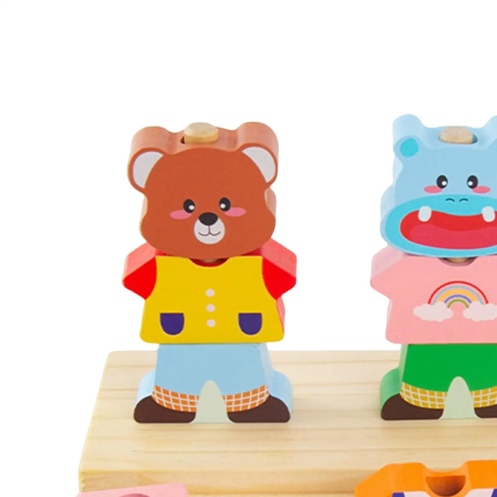 나무 쌓기 블록 학습 활동 색상 인식 블록 감각 장난감 유아용 2 3 4 5세 선물