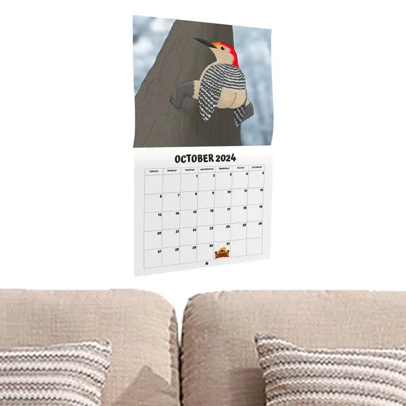 Desk Calendar Set Kit 2024 Calendar Kit Of Extremely Accurate Birds Cartoon Standing Flipdesktop Calendar Daily Planning Monthly