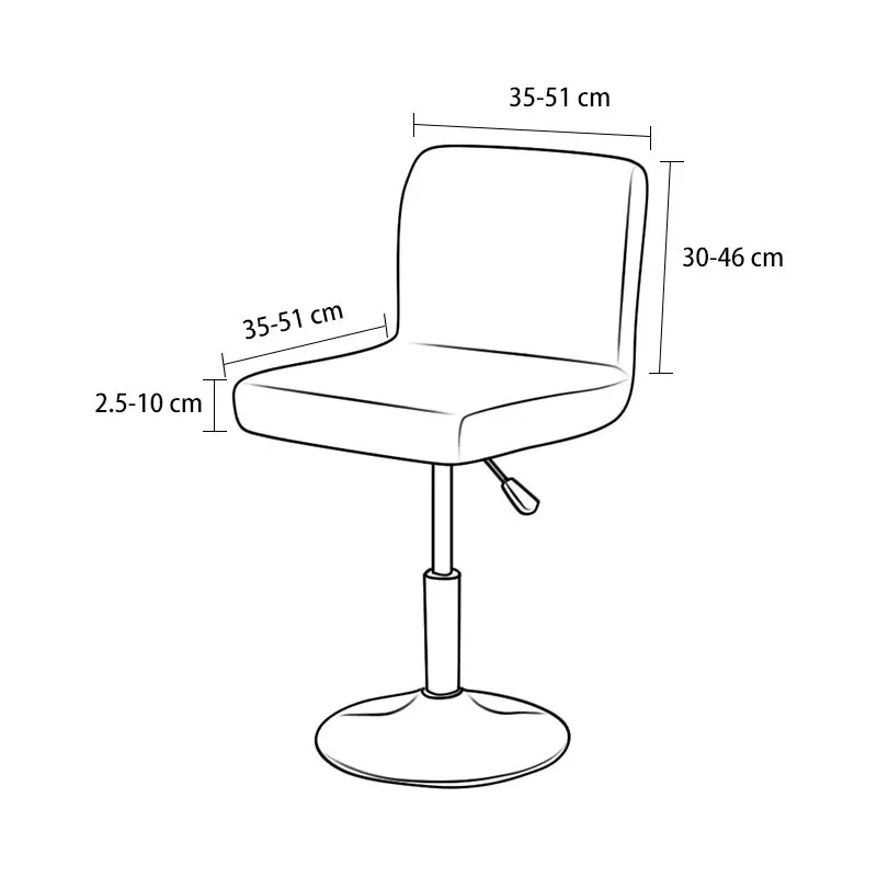 Fodera per sedia da bar elasticizzata con schienale corto in tessuto jacquard tinta unita Fodera per sedile Fodera per sedia da pranzo per banchetti