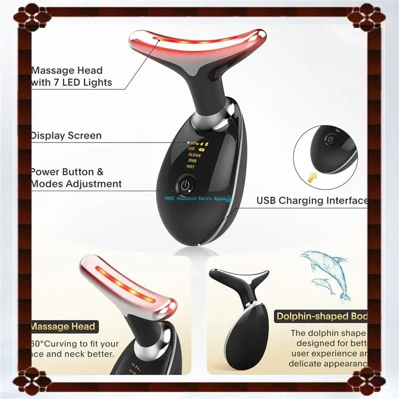 7-In-1 المضادة للتجاعيد مدلك الوجه جهاز نحت الوجه الوجه الرقبة العين أداة العناية بالبشرة جهاز للنساء والرجال دائم