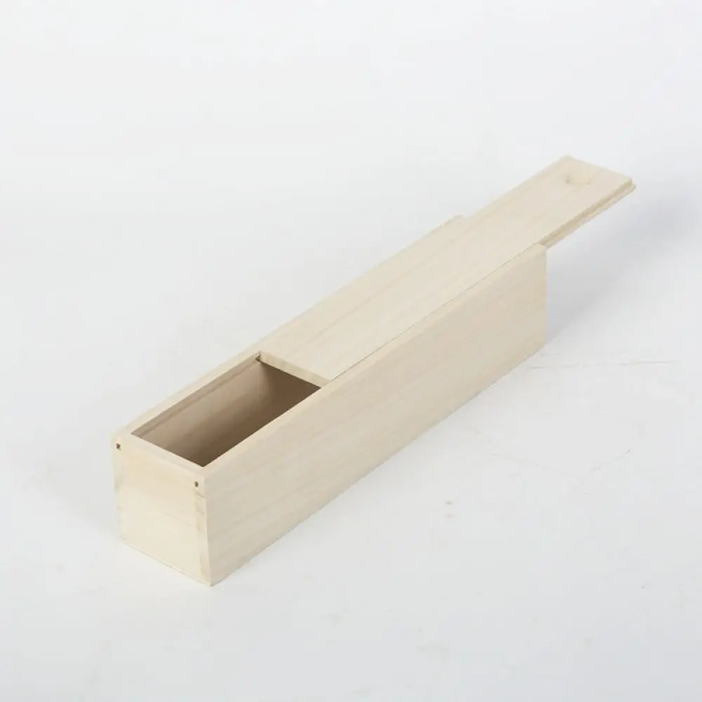 Vintage Style Wooden Case Sliding Lid Solid Timber Organizer For Incense Jewelry Tea Packaging Storage Decorative Craft