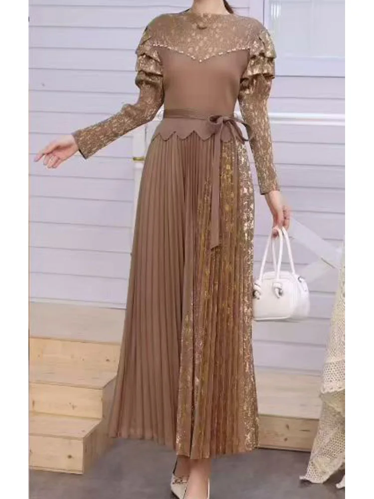 ANLAN Prom Plus Größe Plissee Kleid Für Frauen Formale Elegante Abend Party Lange Kleider Weibliche Mode Kleidung 2025, Neue 2AN7619